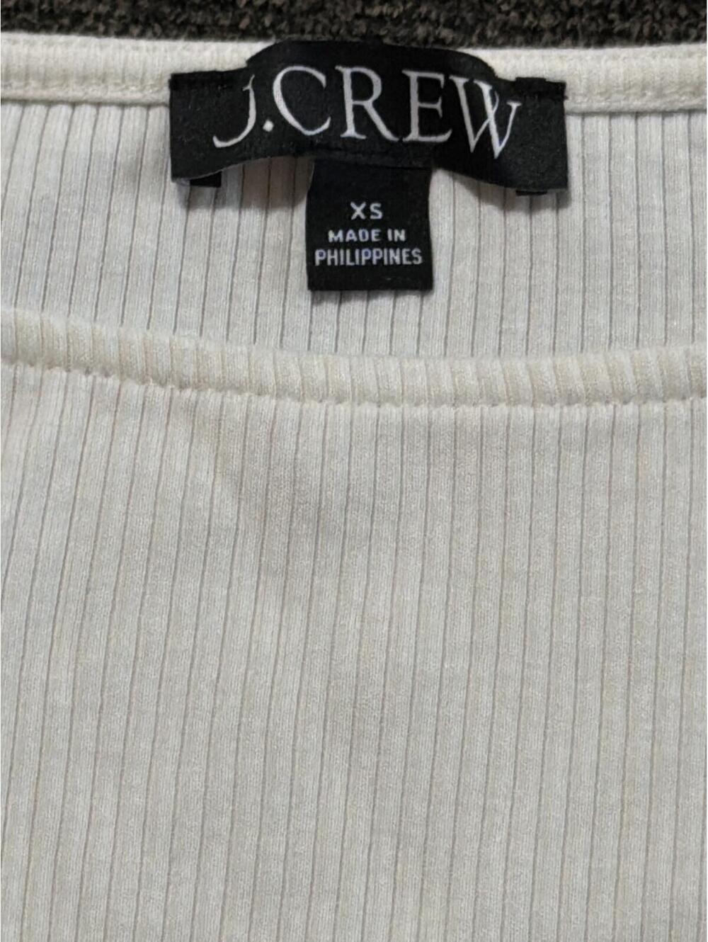 J.Crew Cream Ribbed Flutter Sleeve Sleeveless Top Women's XS BY423 - Picture 3 of 7